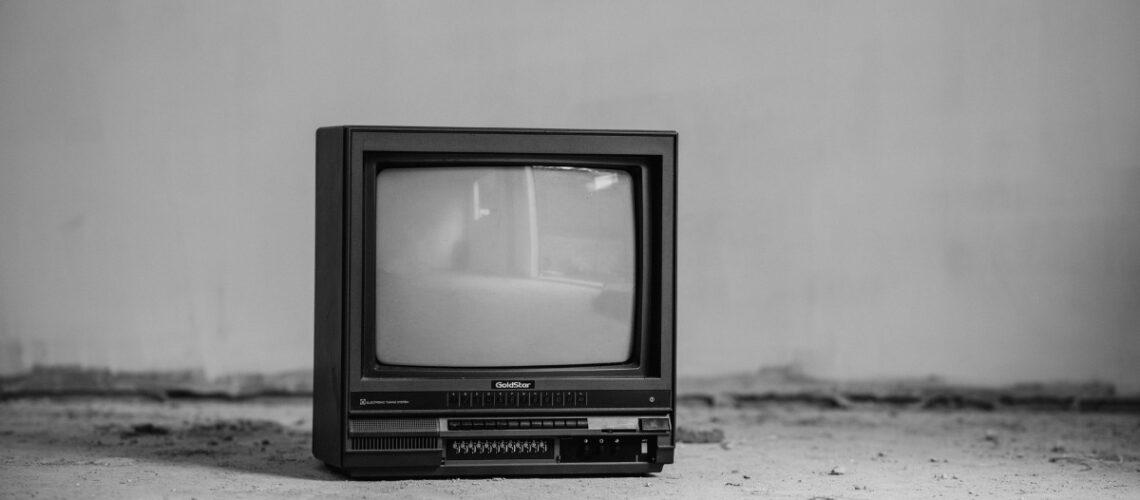 Black and white vintage television